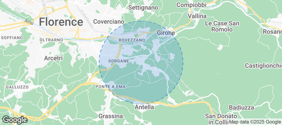 Map of Airbnb listings in Bagno a Ripoli