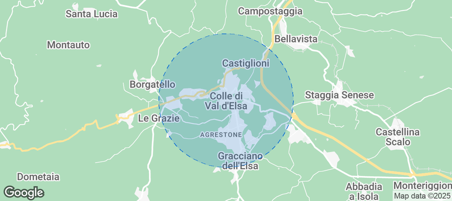Map of Airbnb listings in Colle di Val d'Elsa