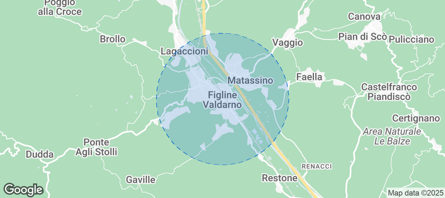 Map of Airbnb listings in Figline Valdarno