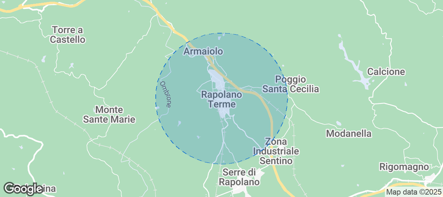 Map of Airbnb listings in Rapolano Terme