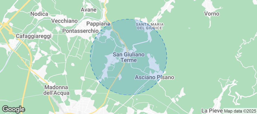 Map of Airbnb listings in San Giuliano Terme