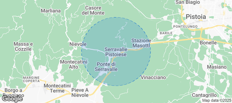Map of Airbnb listings in Serravalle Pistoiese