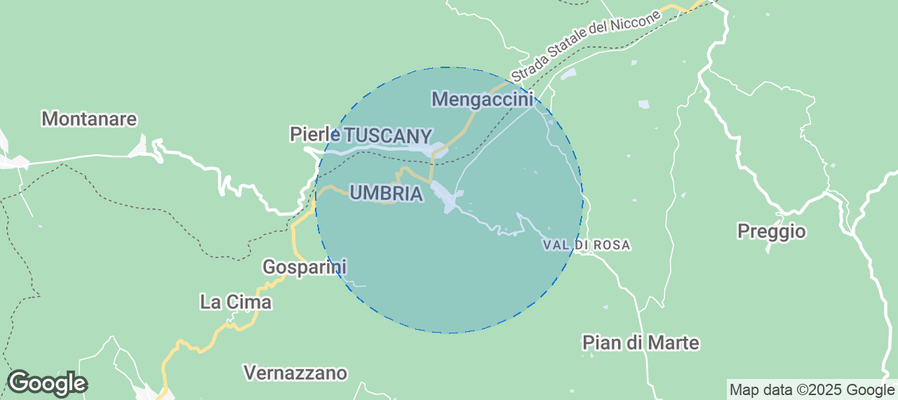 Map of Airbnb listings in Lisciano Niccone