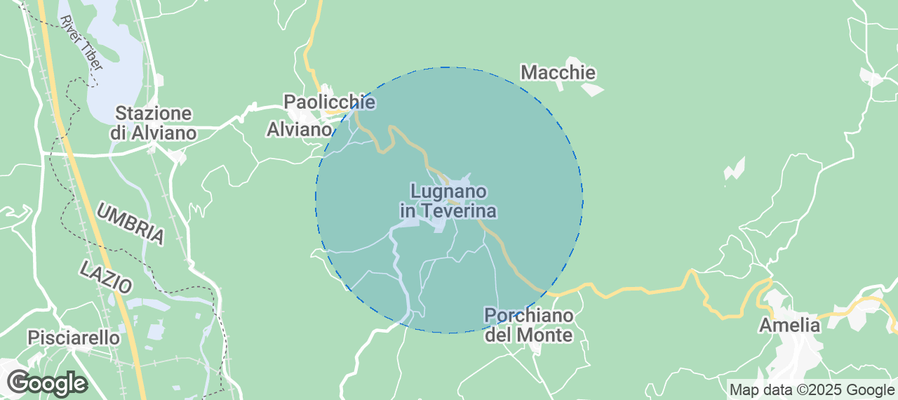 Map of Airbnb listings in Lugnano in Teverina