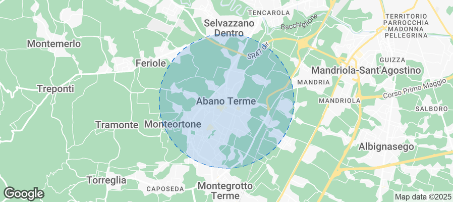 Map of Airbnb listings in Abano Terme