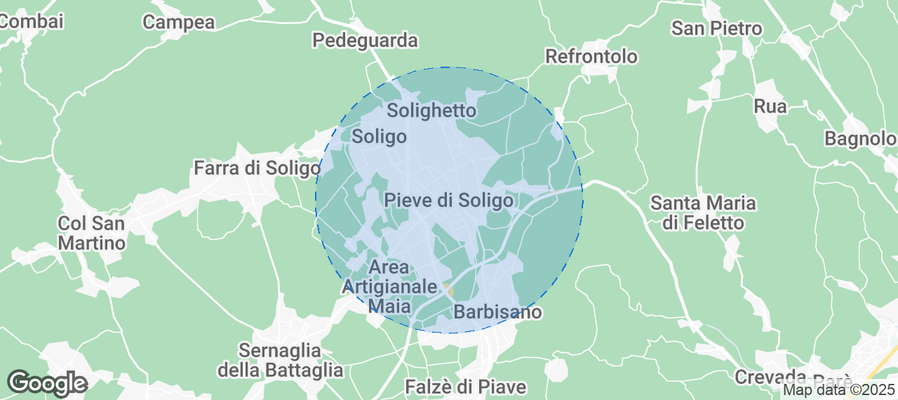 Map of Airbnb listings in Pieve di Soligo