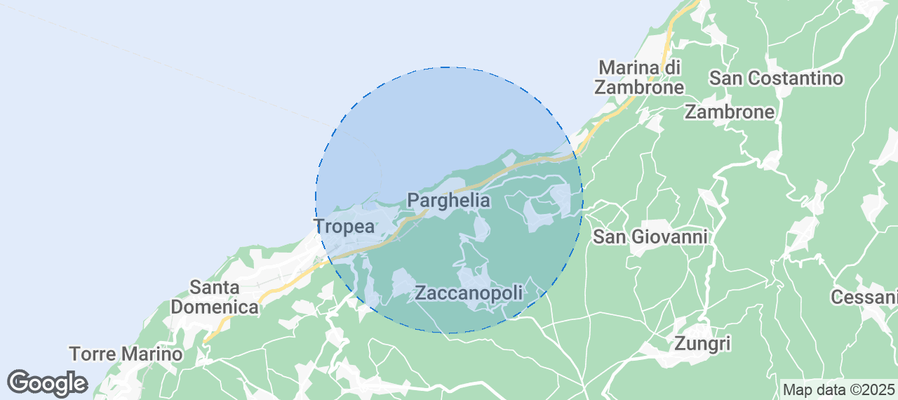 Map of Airbnb listings in Parghelia