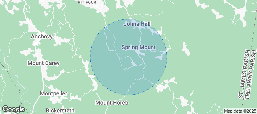 Map of Airbnb listings in Mount Zion