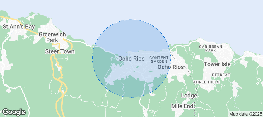 Map of Airbnb listings in Ocho Rios