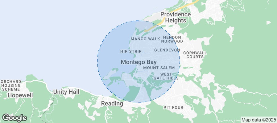 Map of Airbnb listings in Montego Bay