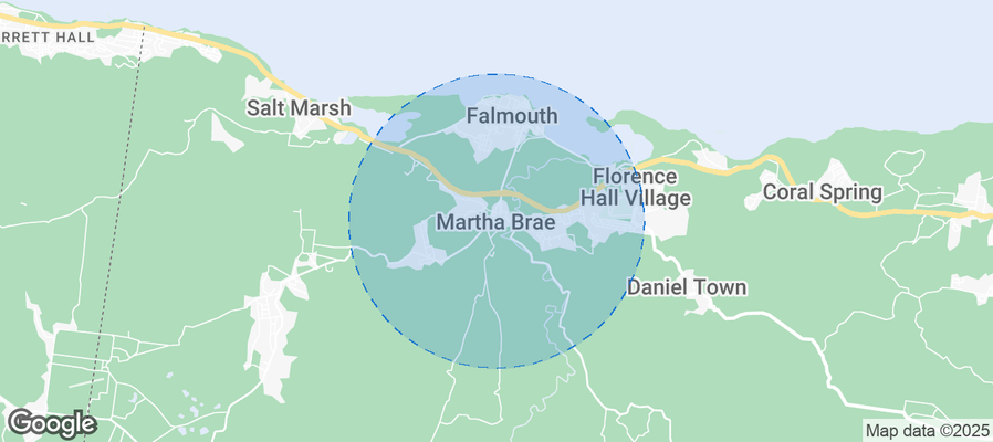 Map of Airbnb listings in Martha Brae