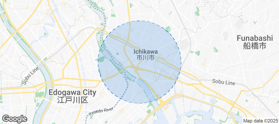 Map of Airbnb listings in Ichikawa