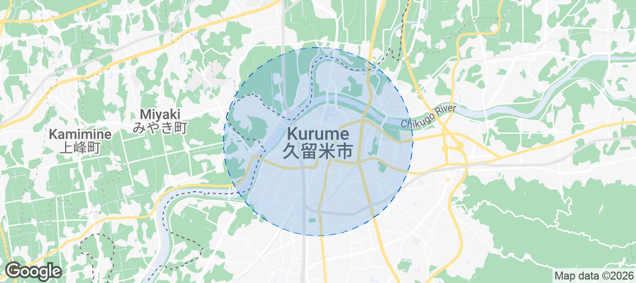 Kurume Airbnb map