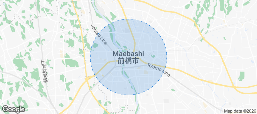 Maebashi Airbnb map