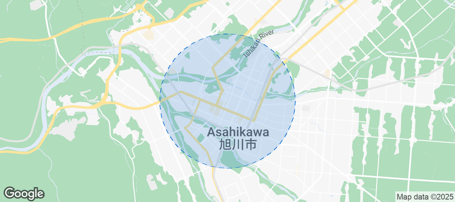 Map of Airbnb listings in Asahikawa