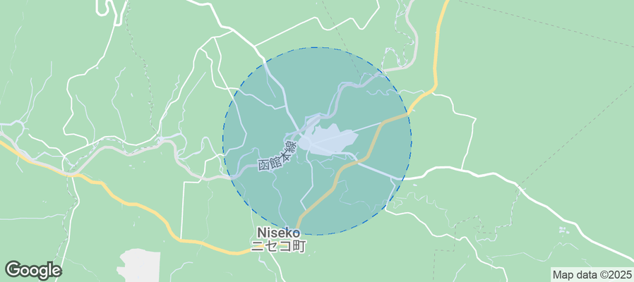 Map of Airbnb listings in Niseko