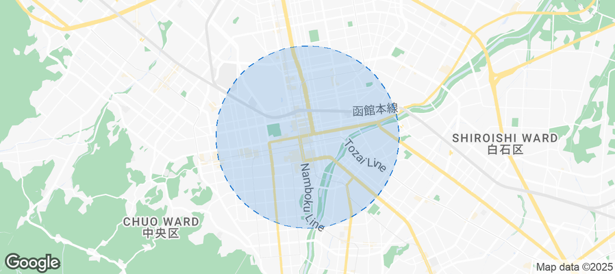 Map of Airbnb listings in Sapporo