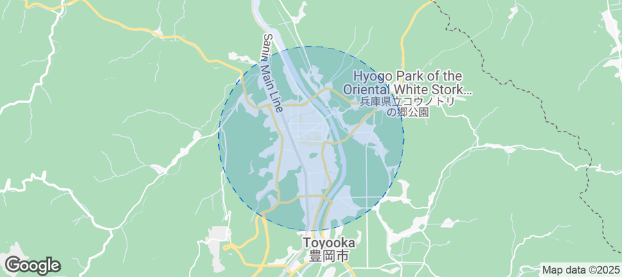 Map of Airbnb listings in Toyooka