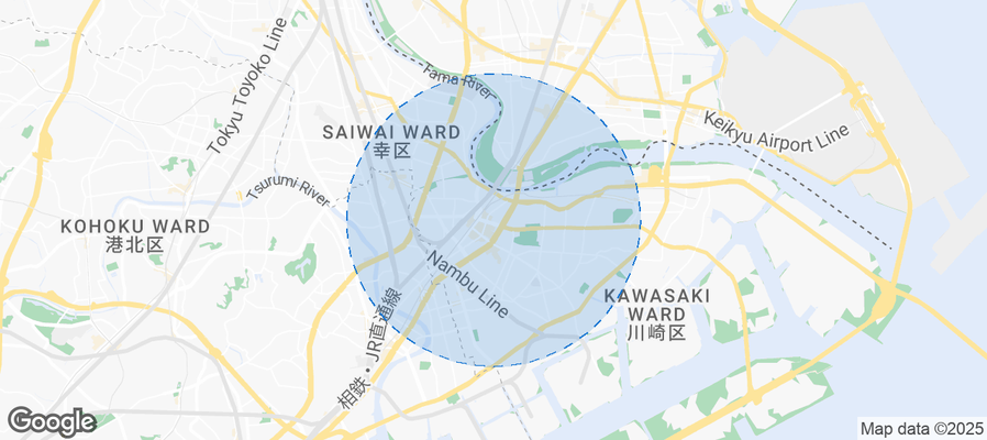 Map of Airbnb listings in Kawasaki