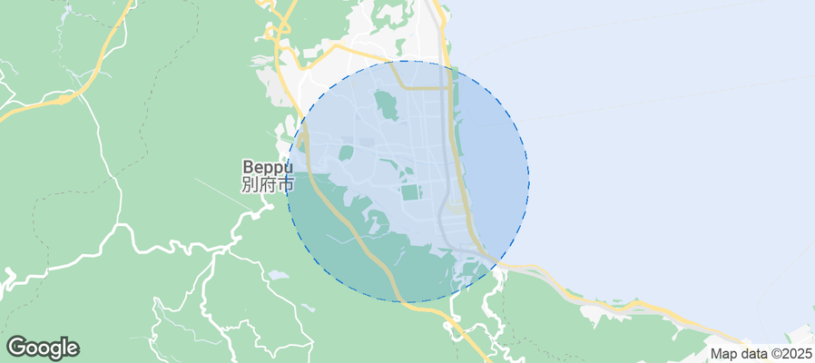 Map of Airbnb listings in Beppu
