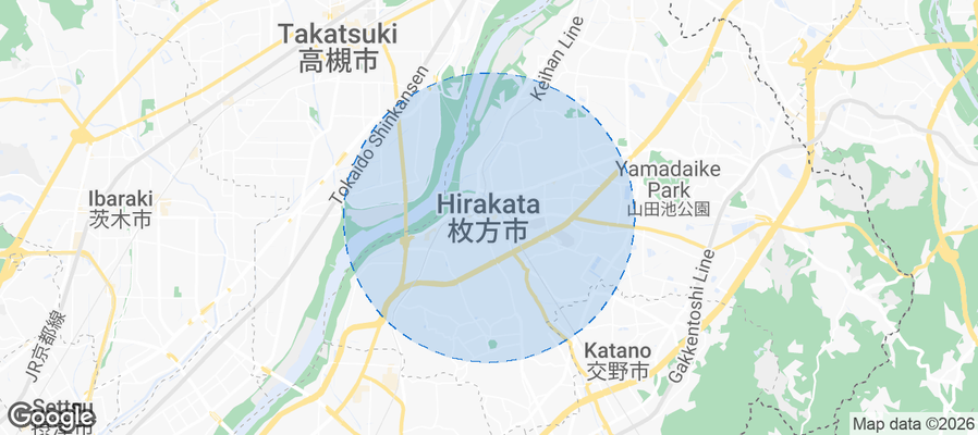 Hirakata Airbnb map