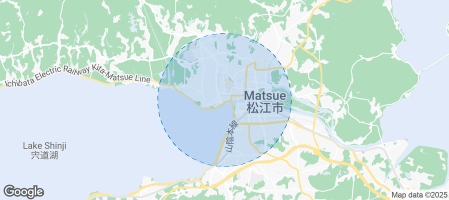Map of Airbnb listings in Matsue