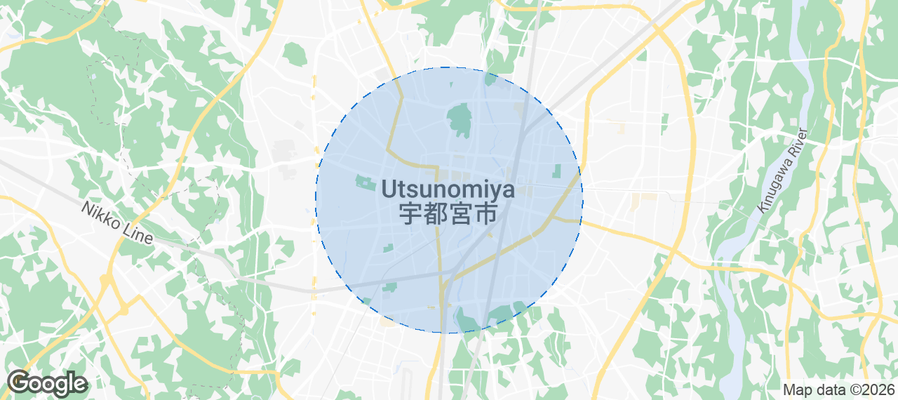 Utsunomiya Airbnb map