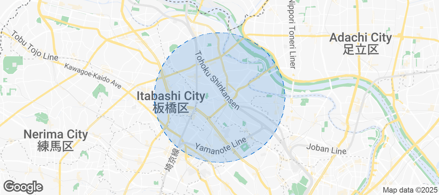 Map of Airbnb listings in Kita City