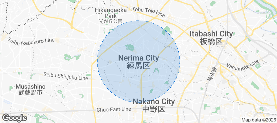 Map of Airbnb listings in Nerima-ku