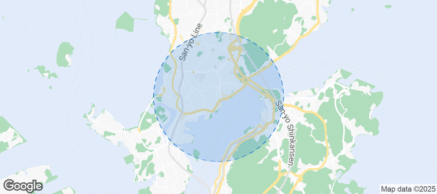 Map of Airbnb listings in Shimonoseki