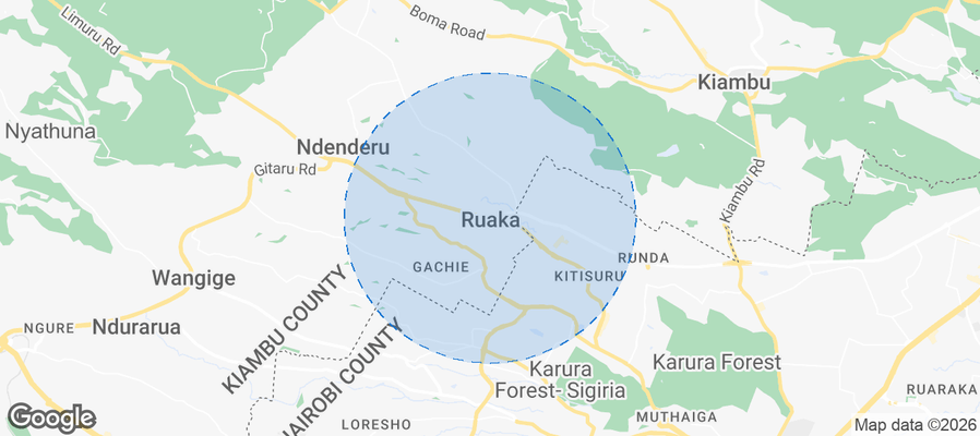 Map of Airbnb listings in Ruaka