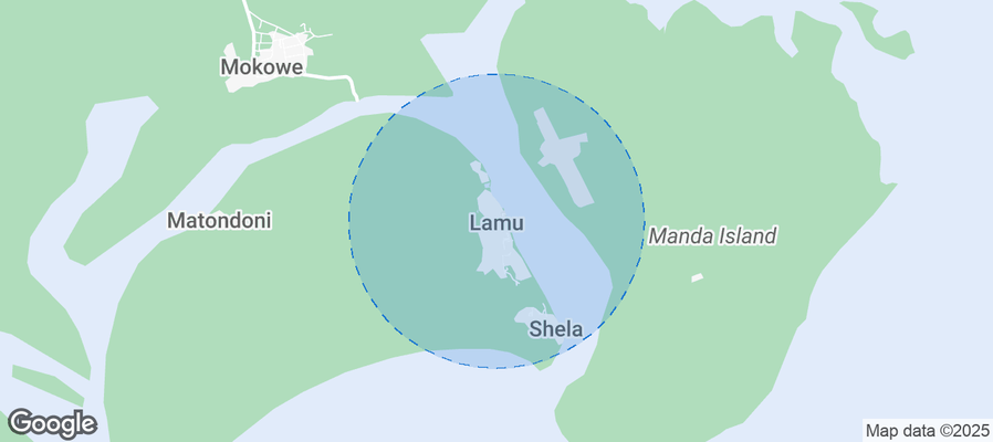 Map of Airbnb listings in Mkomami ward