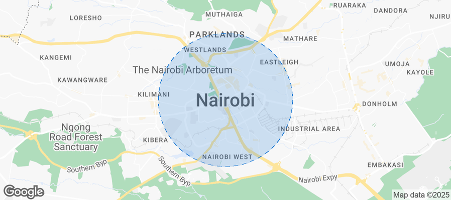 Map of Airbnb listings in Nairobi