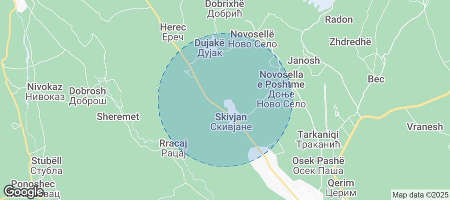 Map of Airbnb listings in Gjakova