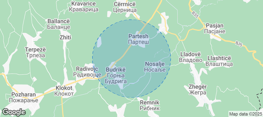 Map of Airbnb listings in Gjilan