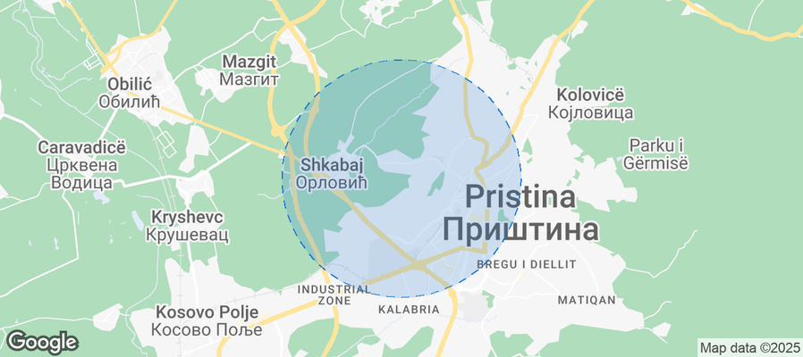 Map of Airbnb listings in Pristina