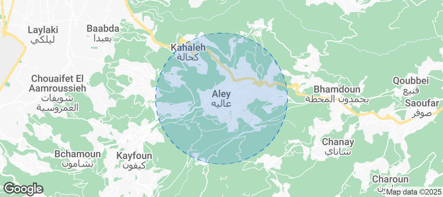 Map of Airbnb listings in Aley