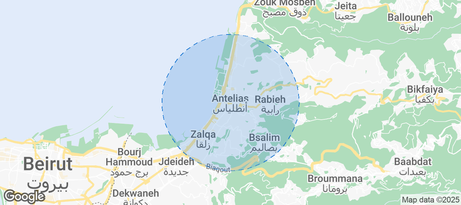 Map of Airbnb listings in Antelias