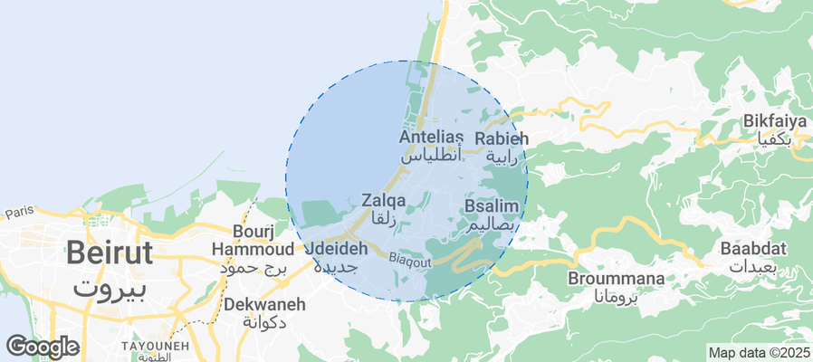 Map of Airbnb listings in Jal El Dib
