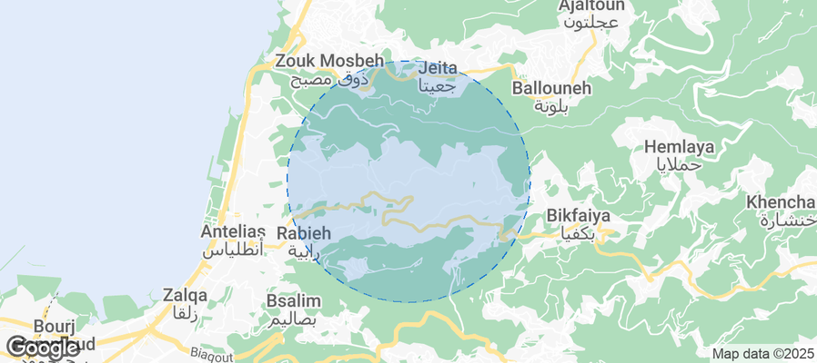 Map of Airbnb listings in Mazraet Deir Aoukar