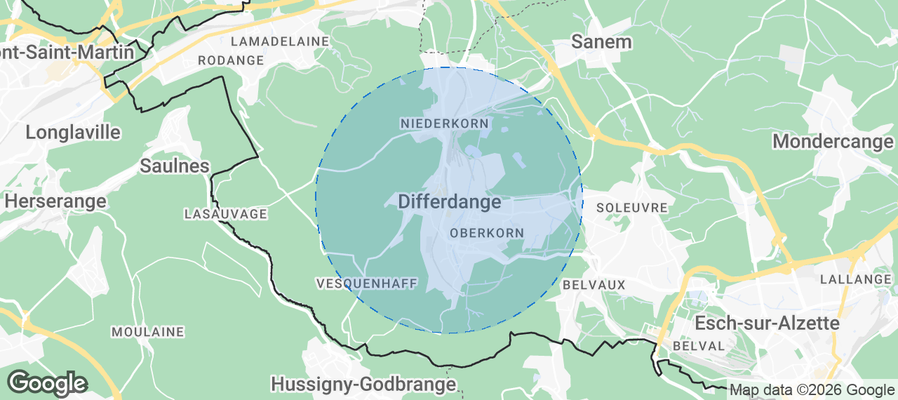 Map of Airbnb listings in Differdange