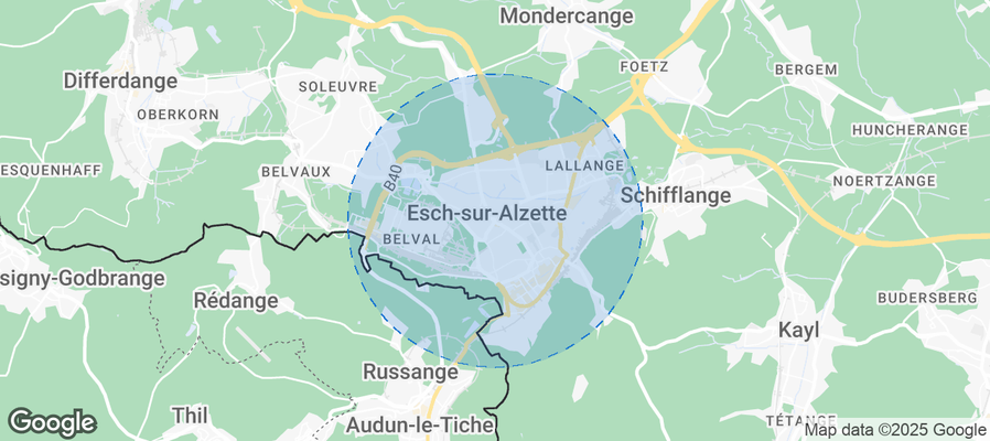 Map of Airbnb listings in Esch-sur-Alzette