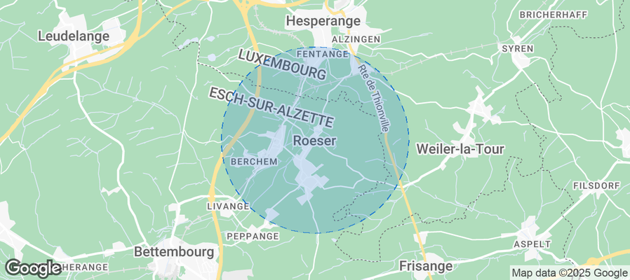 Map of Airbnb listings in Roeser