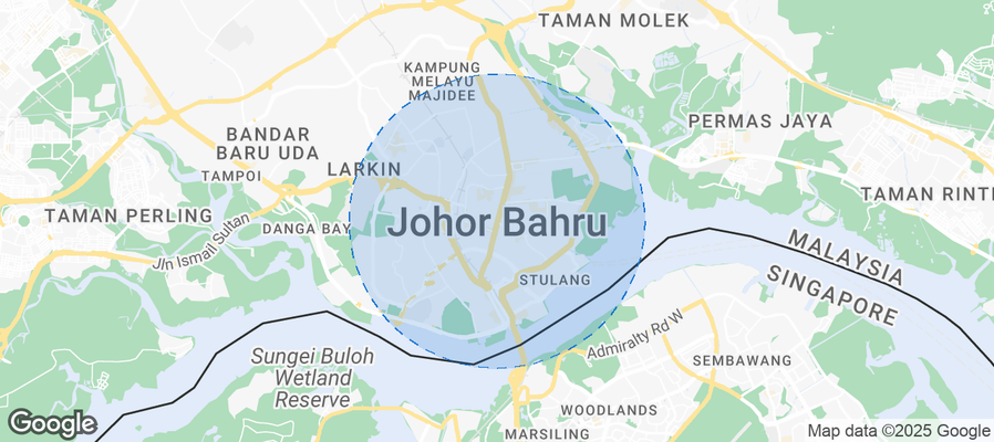 Map of Airbnb listings in Johor Bahru