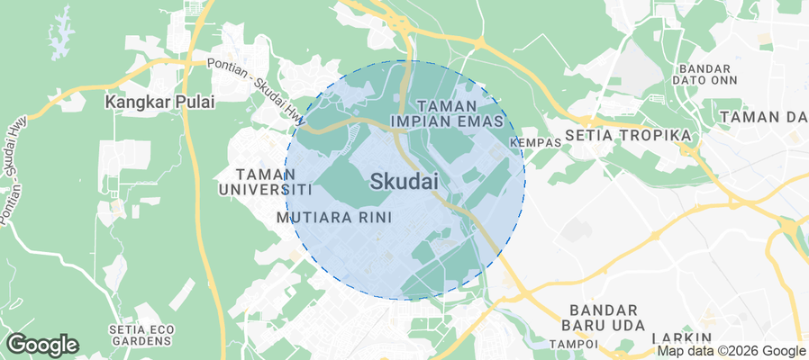 Skudai Airbnb map