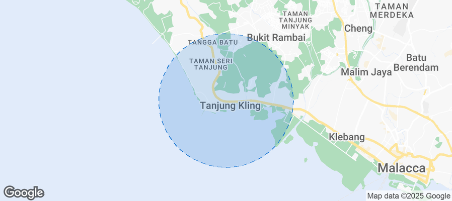 Map of Airbnb listings in Tanjung Kling