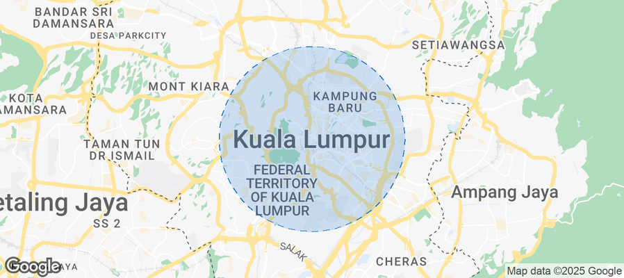 Map of Airbnb listings in Kuala Lumpur