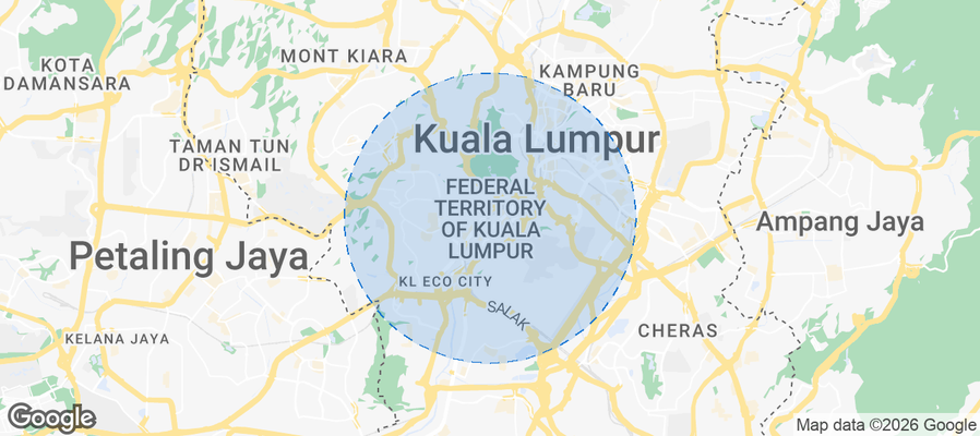 Map of Airbnb listings in Wilayah Persekutuan