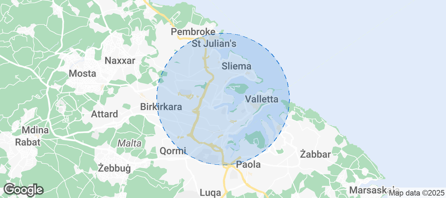 Map of Airbnb listings in Ta' Xbiex