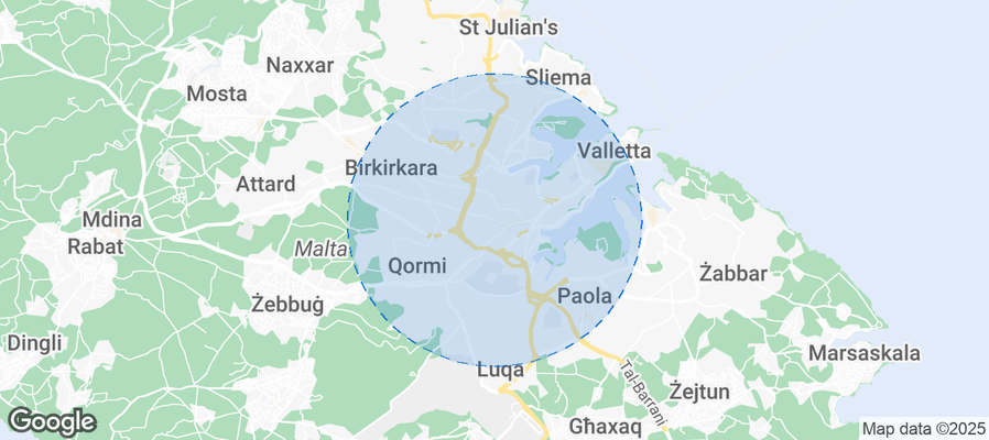 Map of Airbnb listings in Hamrun